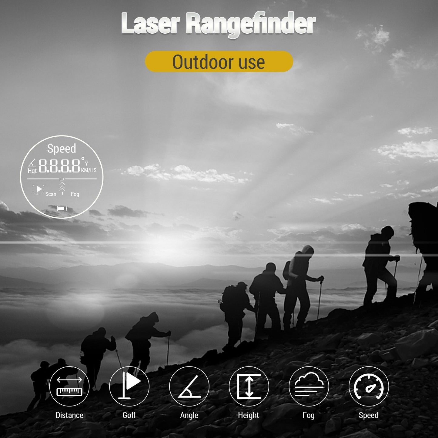 Golf Rangefinder 1000M 6X Magnification Digital Monocular Telescope for Hunting