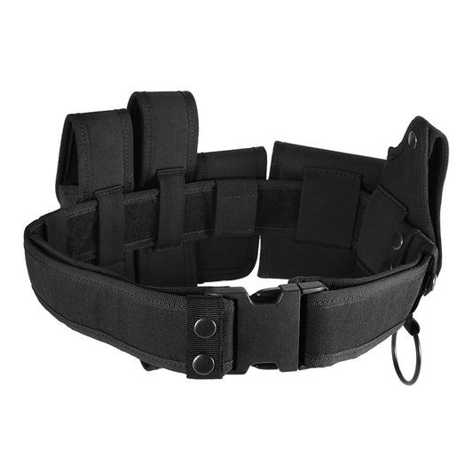6-In-1 Heavy Duty Adjustable Utility Belt with Quick-Release Buckle and Pouch for Law Enforcement Security