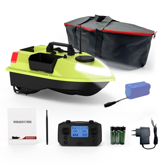 GPS RC Bait Boat with 600M Range, 99 Fishing Sites, 7-Color LED, 3 Bait Containers, 4.4lb Load, 12000mAh Battery