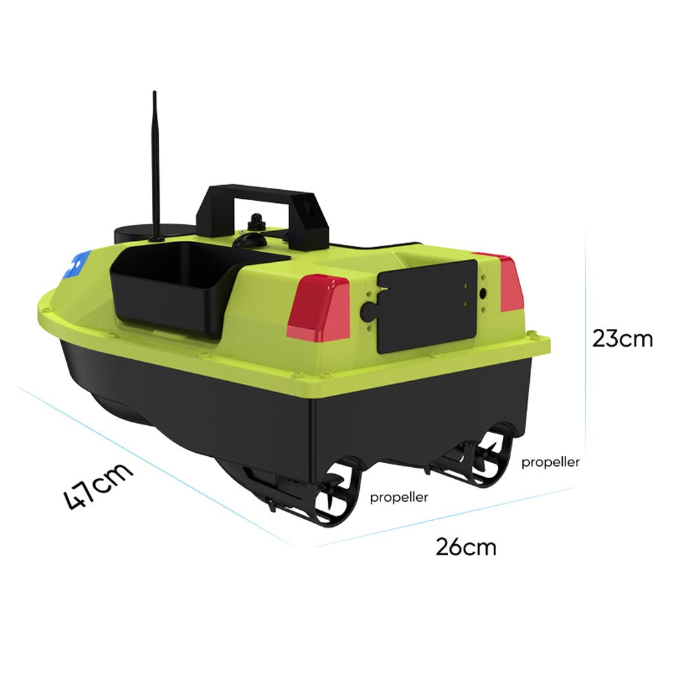 GPS RC Bait Boat with 600M Range, 99 Fishing Sites, 7-Color LED, 3 Bait Containers, 4.4lb Load, 12000mAh Battery