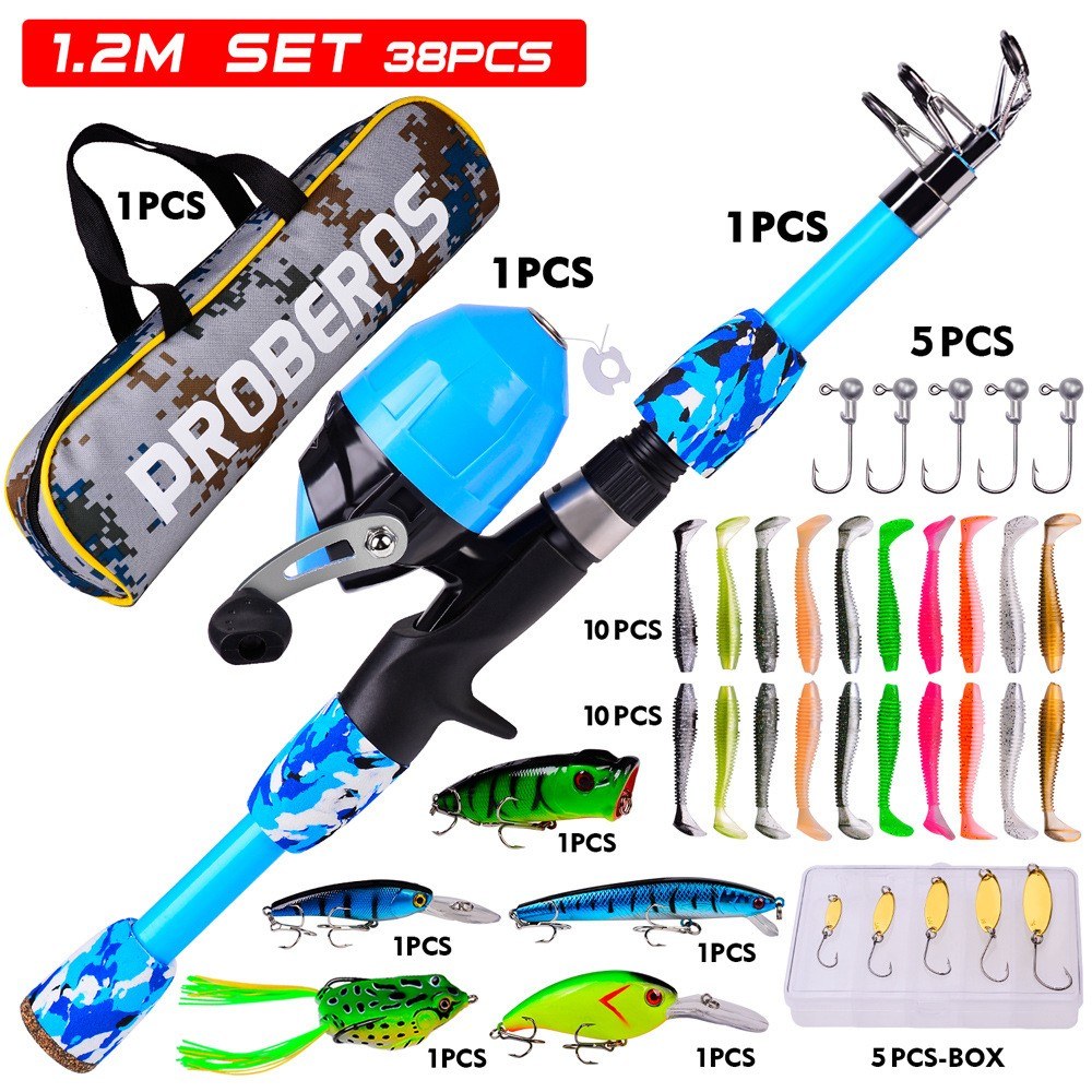 PROBEROS Retractable Offshore Fishing Rod & Reel Kit