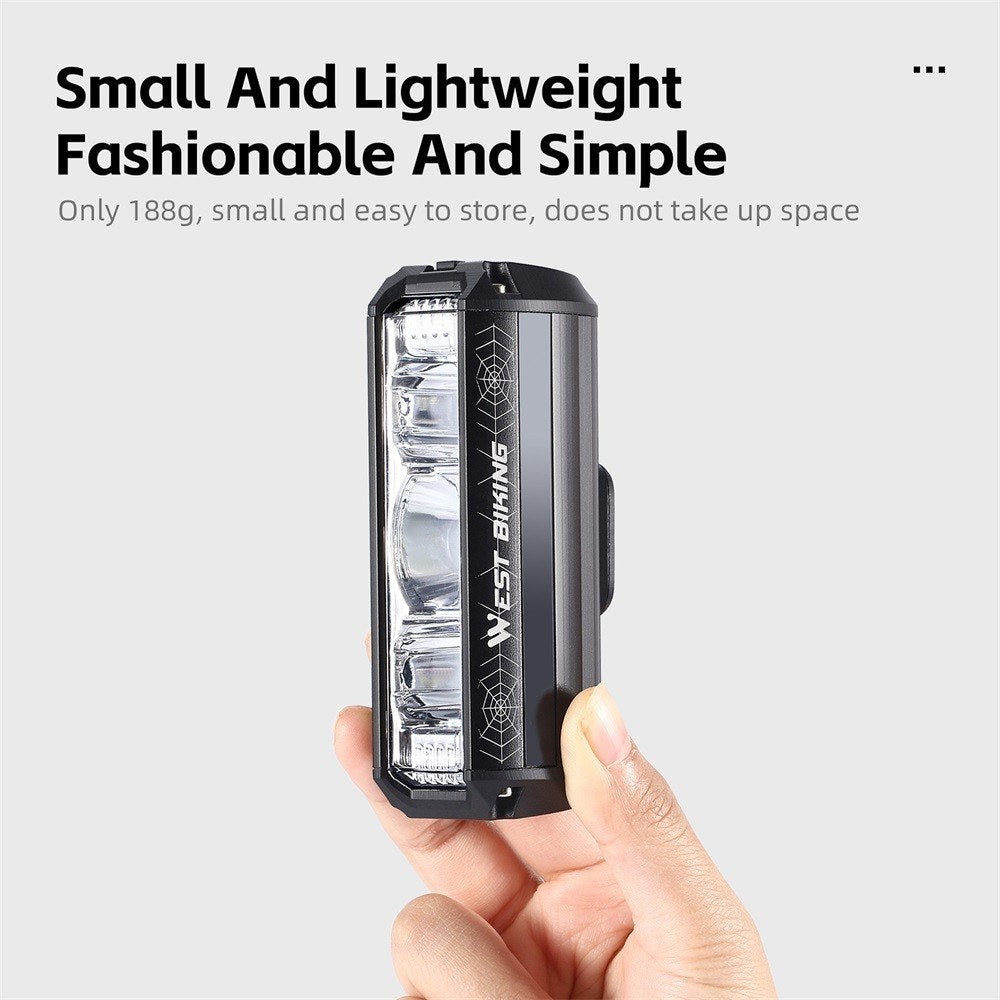 WEST BIKING 1750 Lumen Aluminum USB Rechargeable Road Bike Handlebar Light