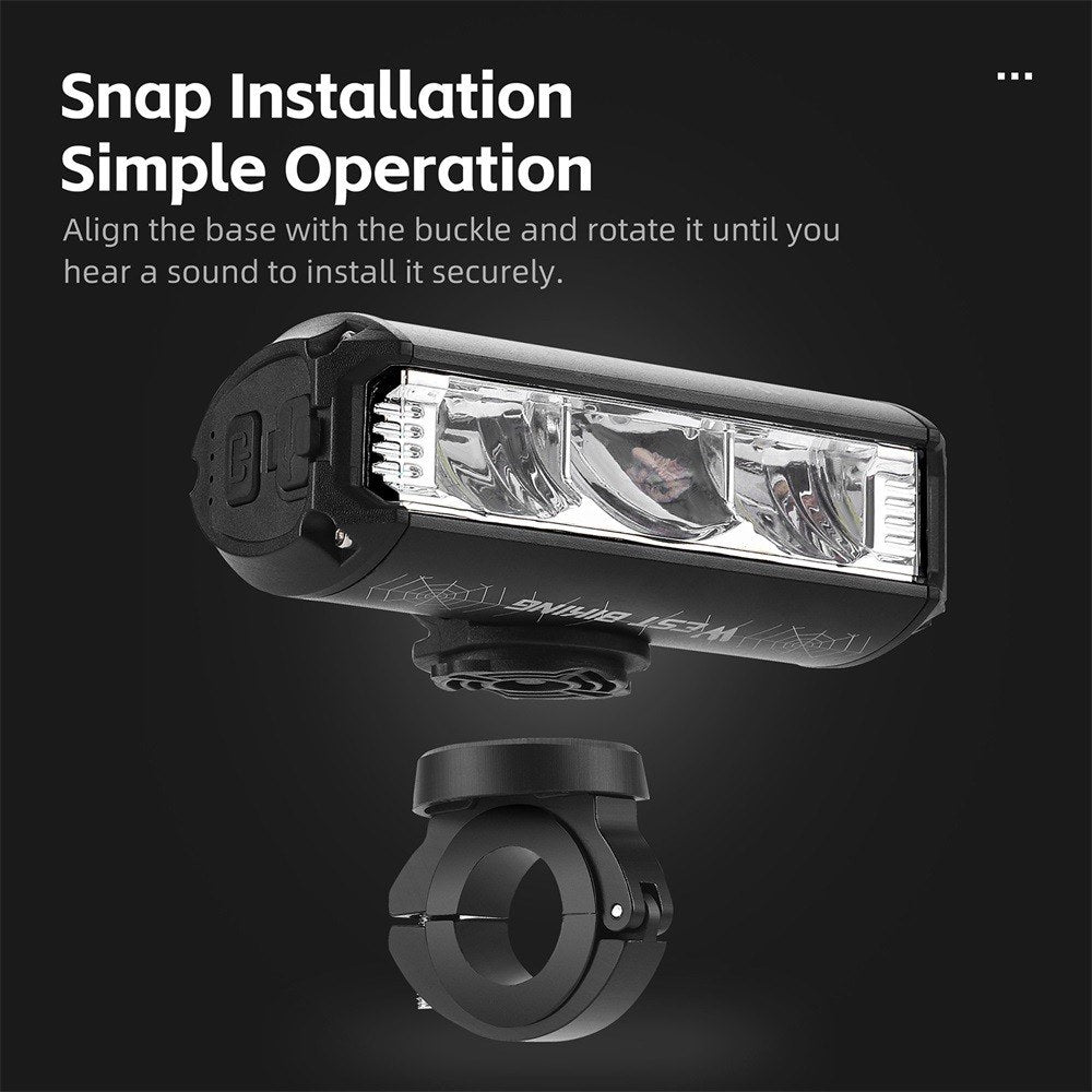 WEST BIKING 1750 Lumen Aluminum USB Rechargeable Road Bike Handlebar Light