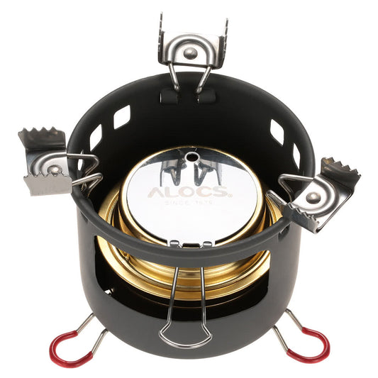 ALOCS Portable Camping Alcohol Stove with Bracket Support Set