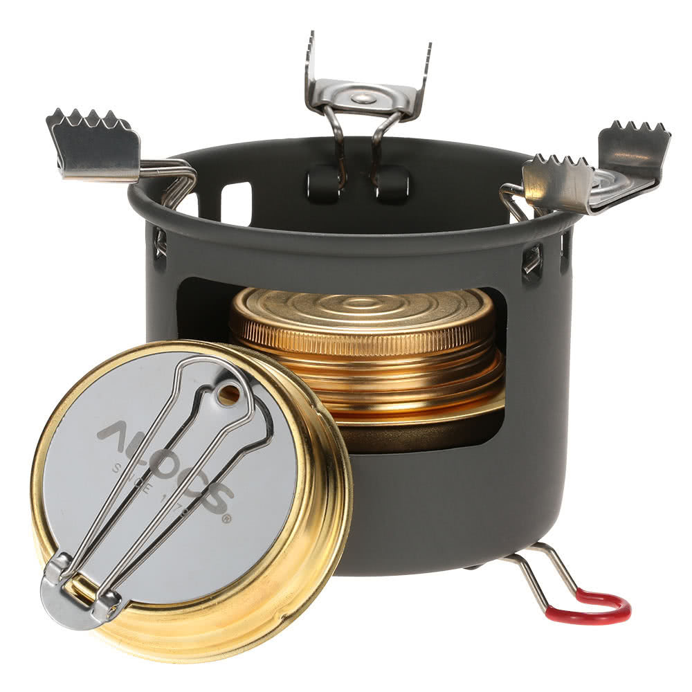 ALOCS Portable Camping Alcohol Stove with Bracket Support Set