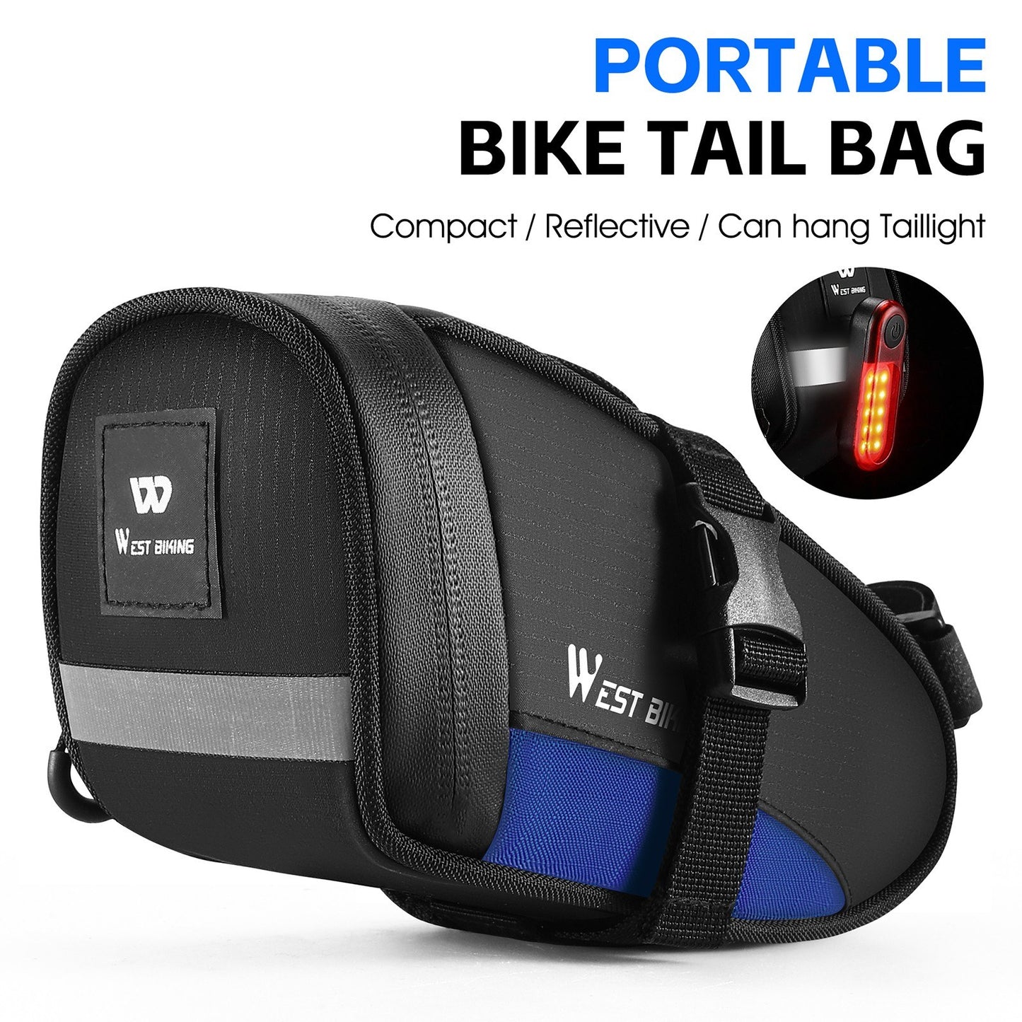 WEST BIKING Waterproof Bike Saddle Bag - Large Capacity Under Seat Quick Release Cycling Storage