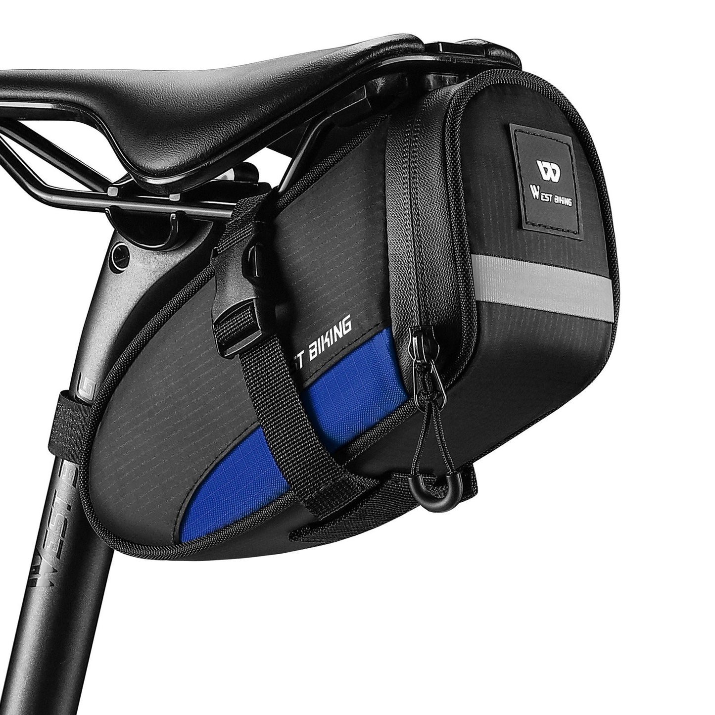 WEST BIKING Waterproof Bike Saddle Bag - Large Capacity Under Seat Quick Release Cycling Storage