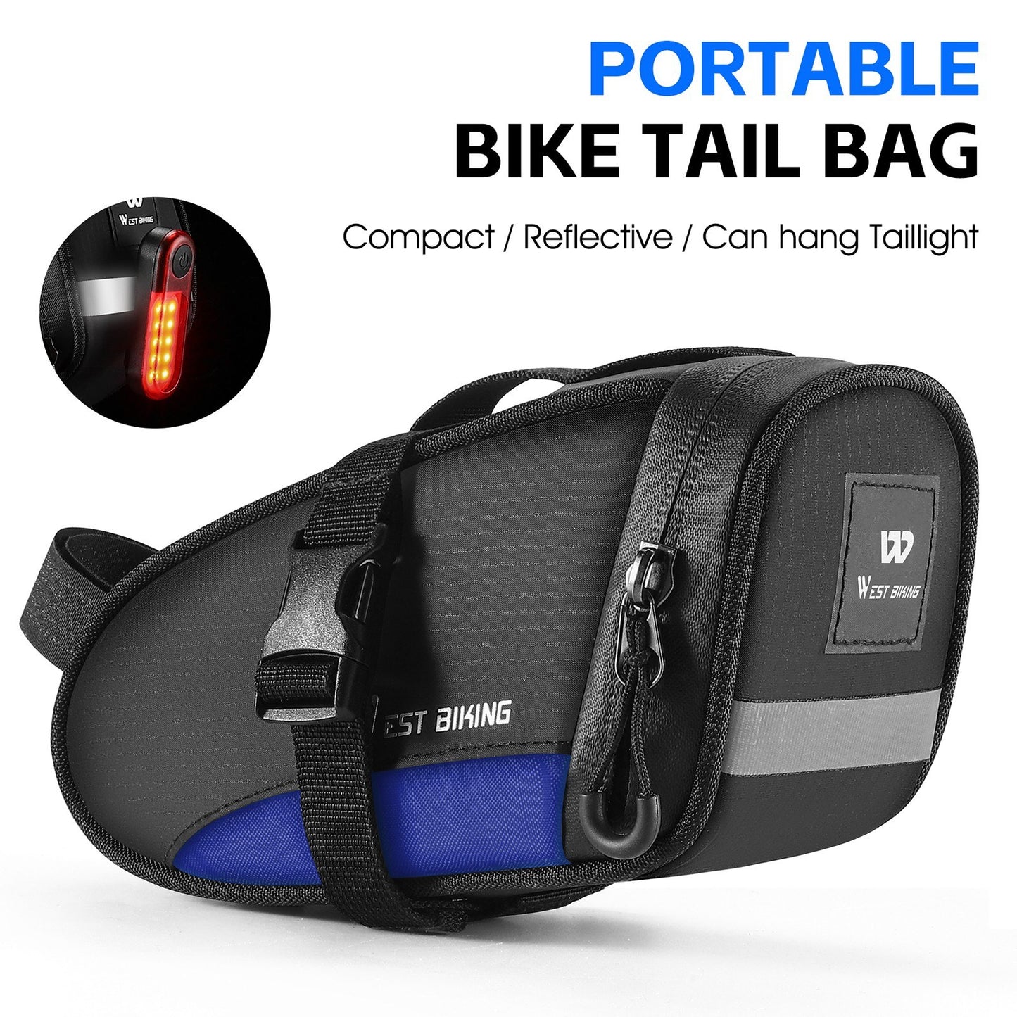 WEST BIKING Waterproof Bike Saddle Bag - Large Capacity Under Seat Quick Release Cycling Storage