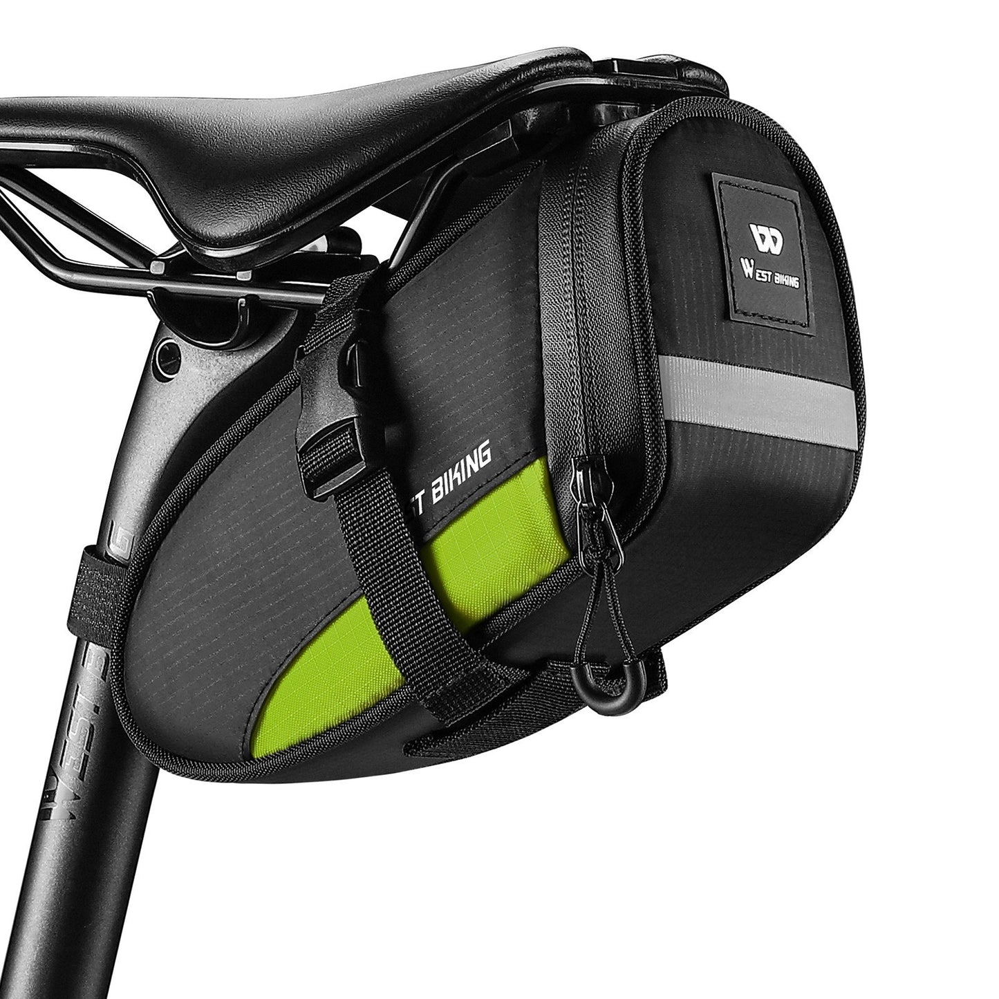 WEST BIKING Waterproof Bike Saddle Bag - Large Capacity Under Seat Quick Release Cycling Storage
