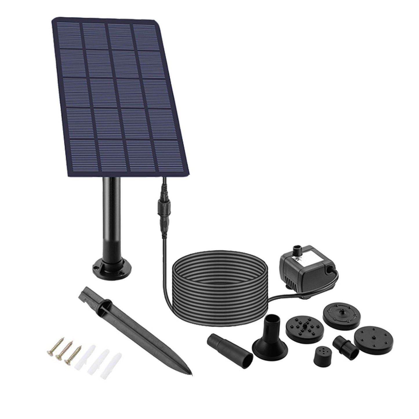 1.5W Solar Water Pump Fountain for Garden Pond Bird Bath with 4 Nozzles