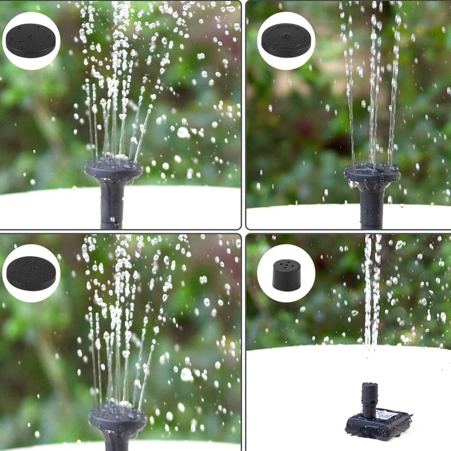 1.5W Solar Water Pump Fountain for Garden Pond Bird Bath with 4 Nozzles