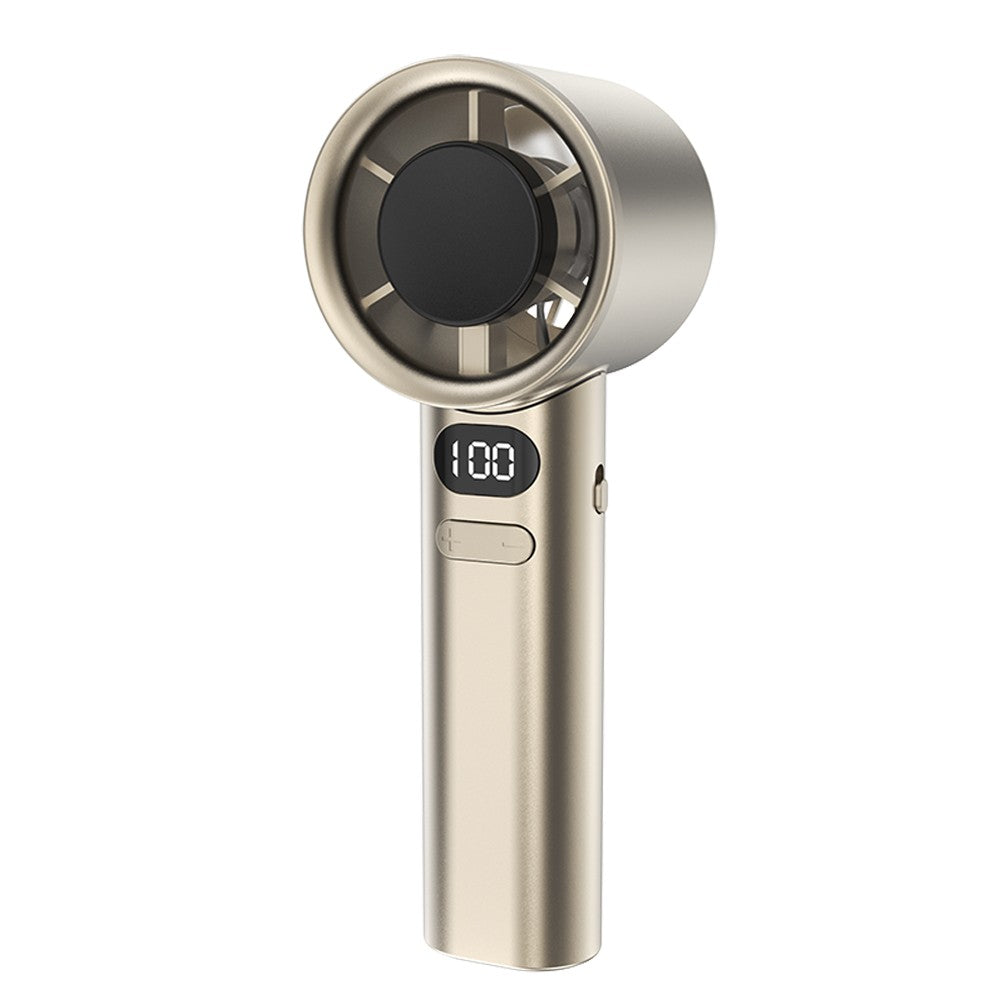 USB Rechargeable Handheld Fan - High-Speed Portable Turbofan with 120-Speed Digital Display for Camping, Travel, Home, Office