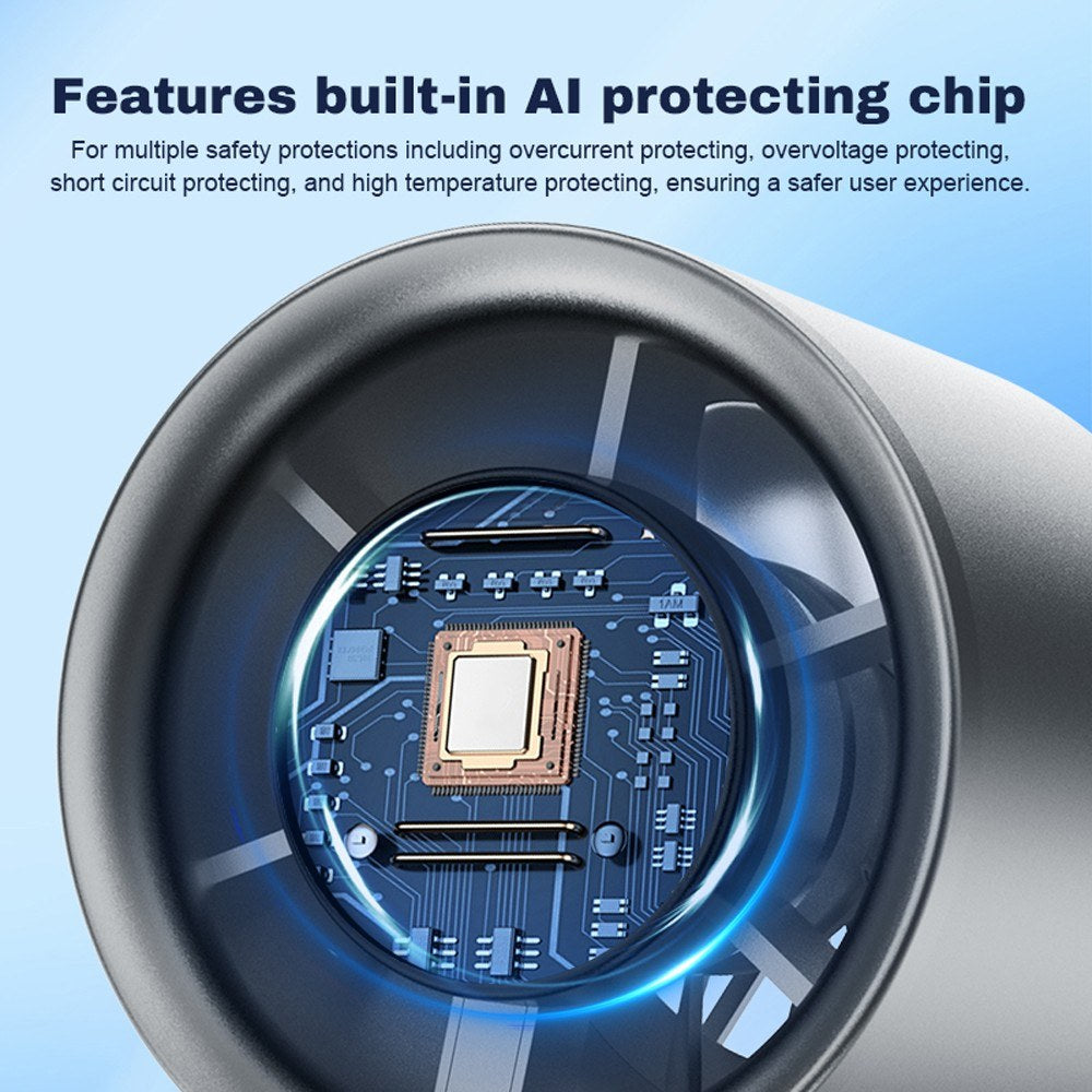 USB Rechargeable Handheld Fan - High-Speed Portable Turbofan with 120-Speed Digital Display for Camping, Travel, Home, Office