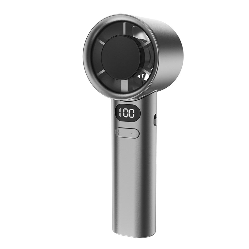 USB Rechargeable Handheld Fan - High-Speed Portable Turbofan with 120-Speed Digital Display for Camping, Travel, Home, Office