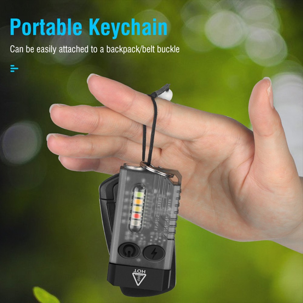 Portable UV LED Keychain Flashlight with Magnetic Base, Multi-Mode & Beeping Alarm