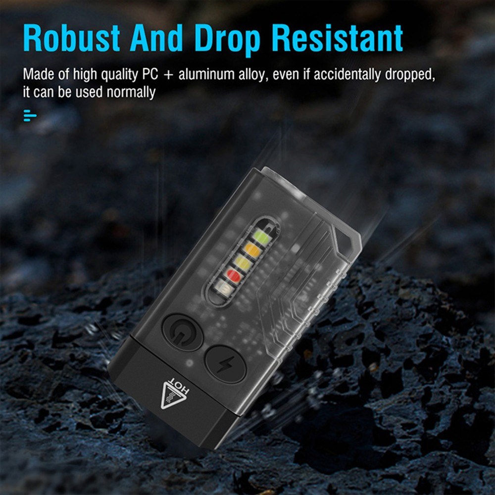 Portable UV LED Keychain Flashlight with Magnetic Base, Multi-Mode & Beeping Alarm