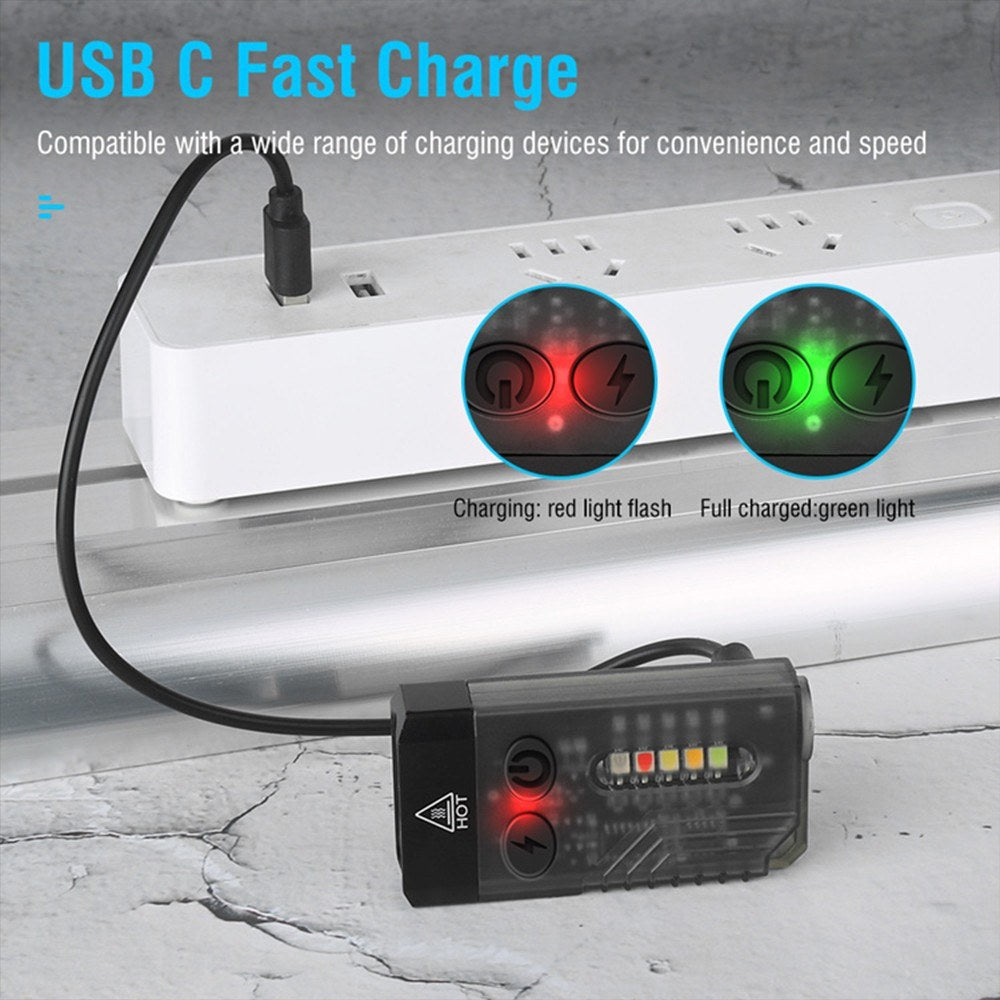 Portable UV LED Keychain Flashlight with Magnetic Base, Multi-Mode & Beeping Alarm