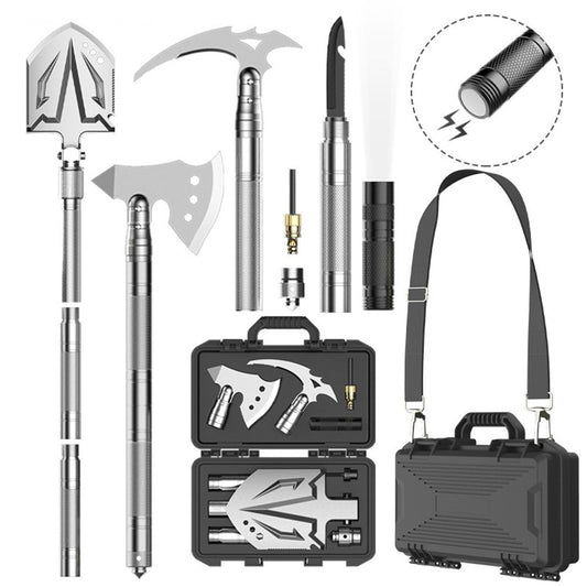 Folding Portable Camping Survival Tool Set: Shovel & Axe for Outdoor Adventures