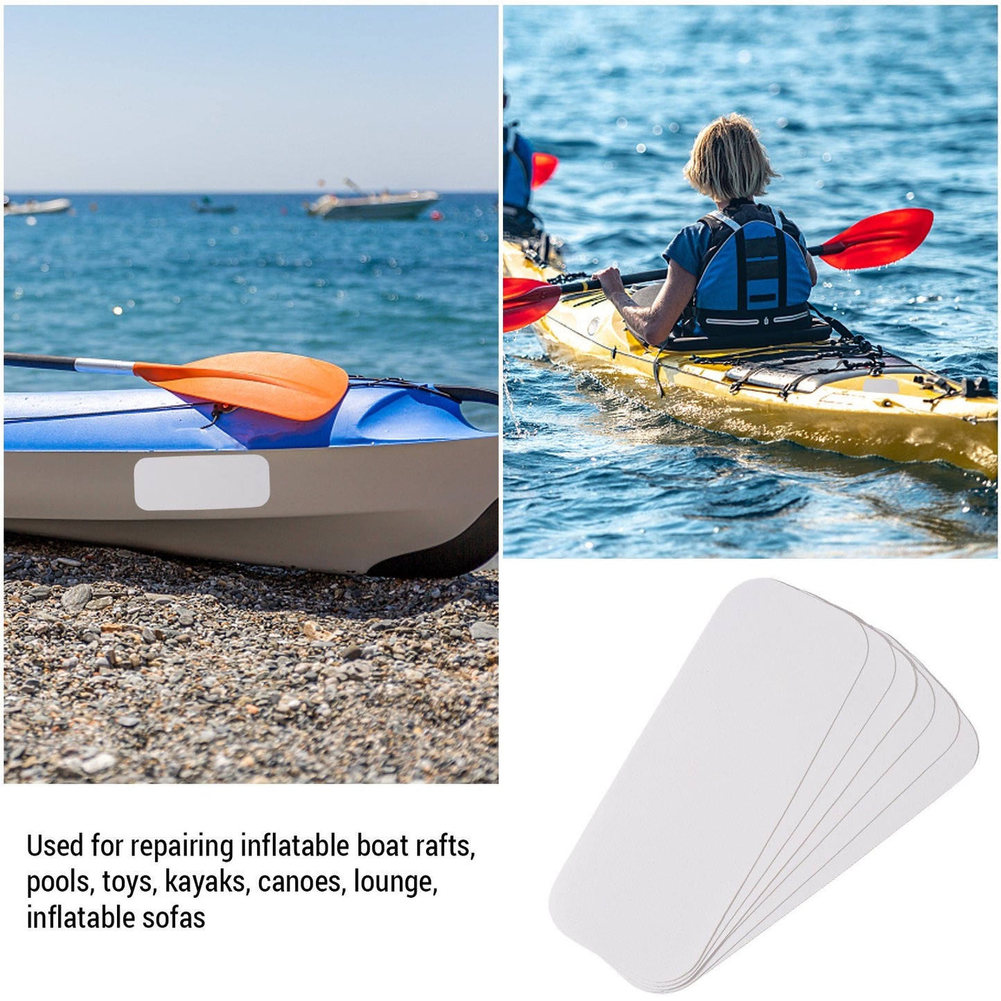 6pcs Inflatable Kayak Canoe PVC Repair Patch Tape Set