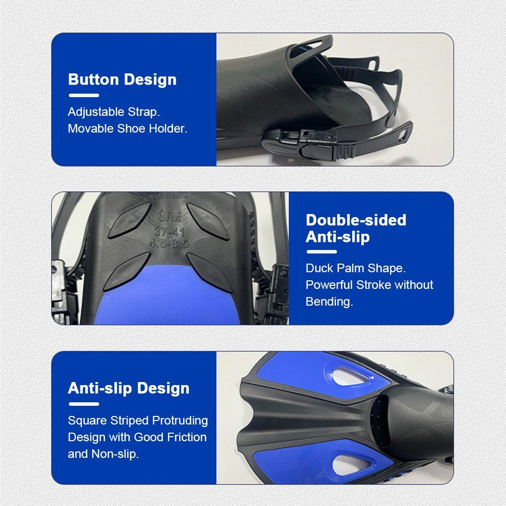 Three-Window Diving Mask Set with Full Dry Snorkel and Adjustable Fins for Men & Women