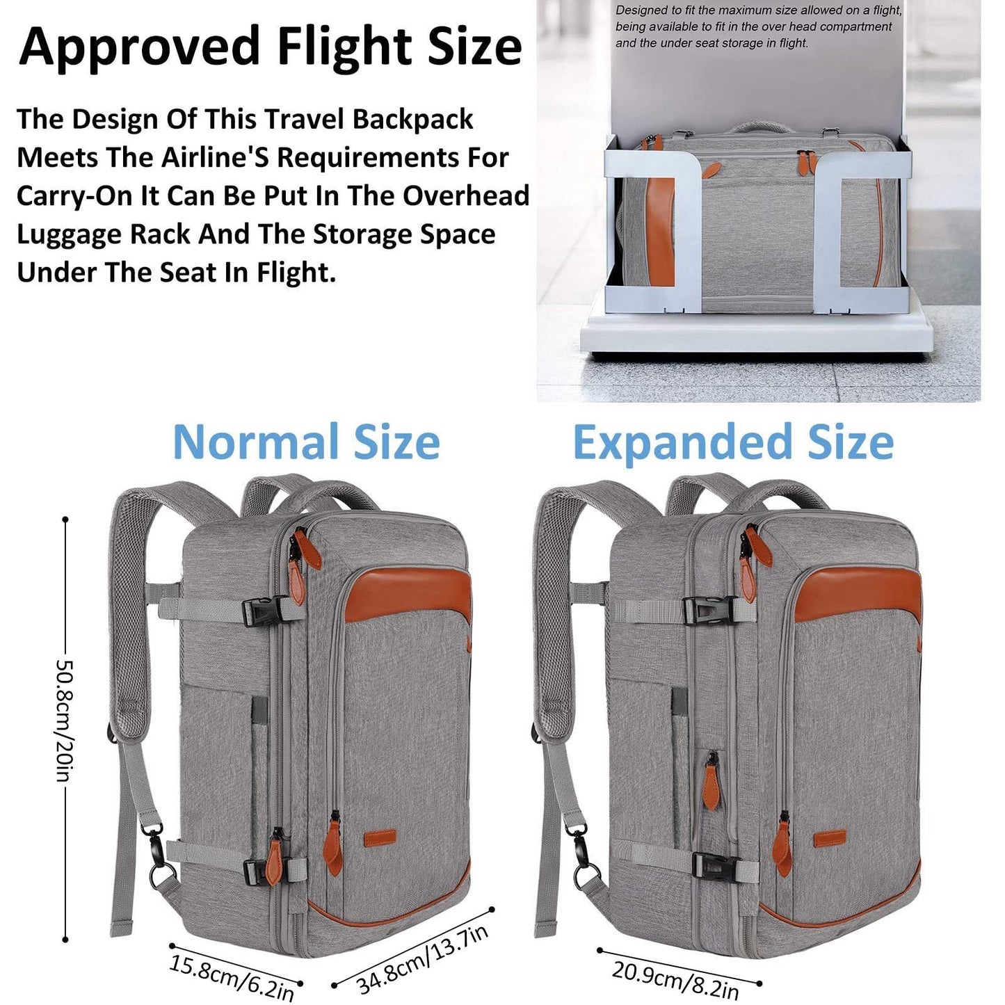 4-Piece Carry-On Travel Backpack Set for Laptops - Perfect for Men & Women