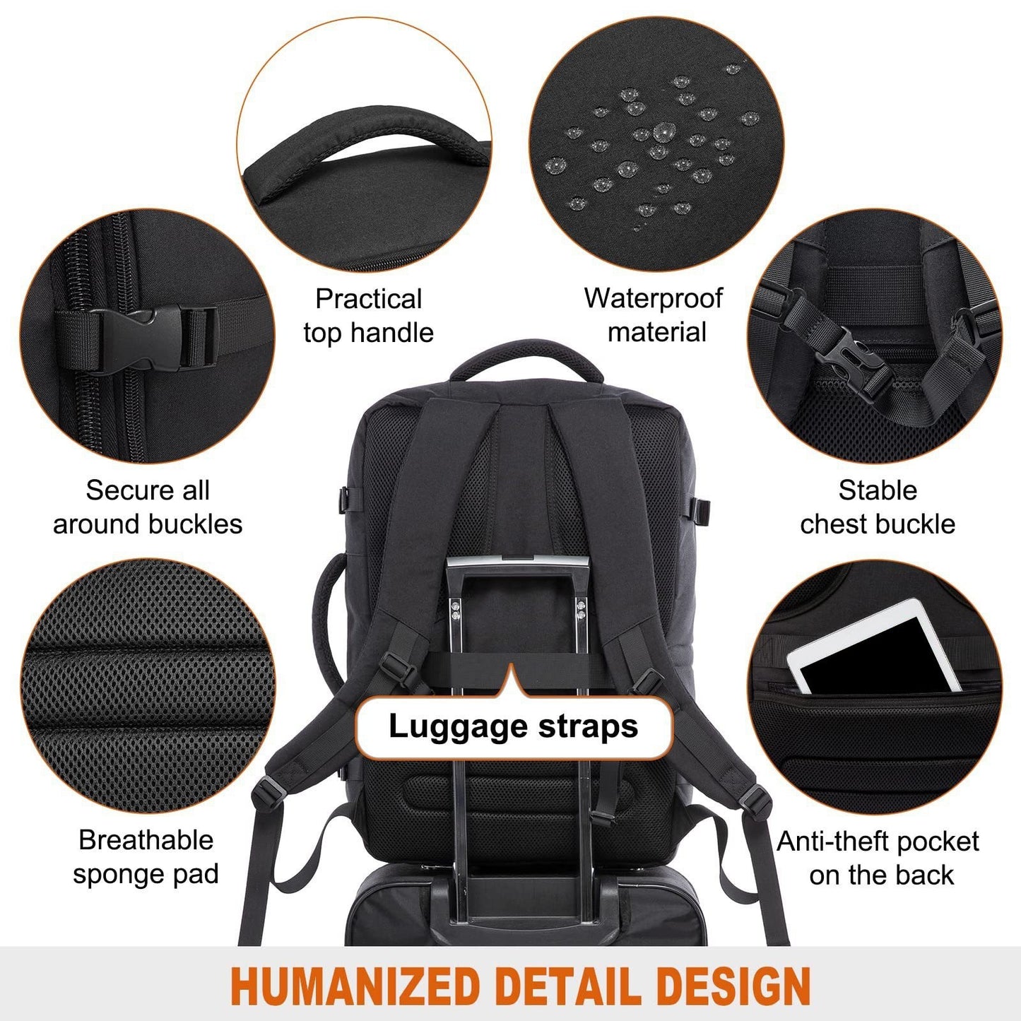 4-Piece Carry-On Travel Backpack Set for Laptops - Perfect for Men & Women