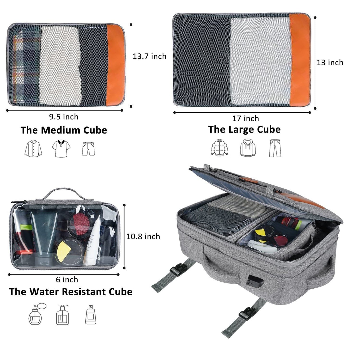 4-Piece Carry-On Travel Backpack Set for Laptops - Perfect for Men & Women