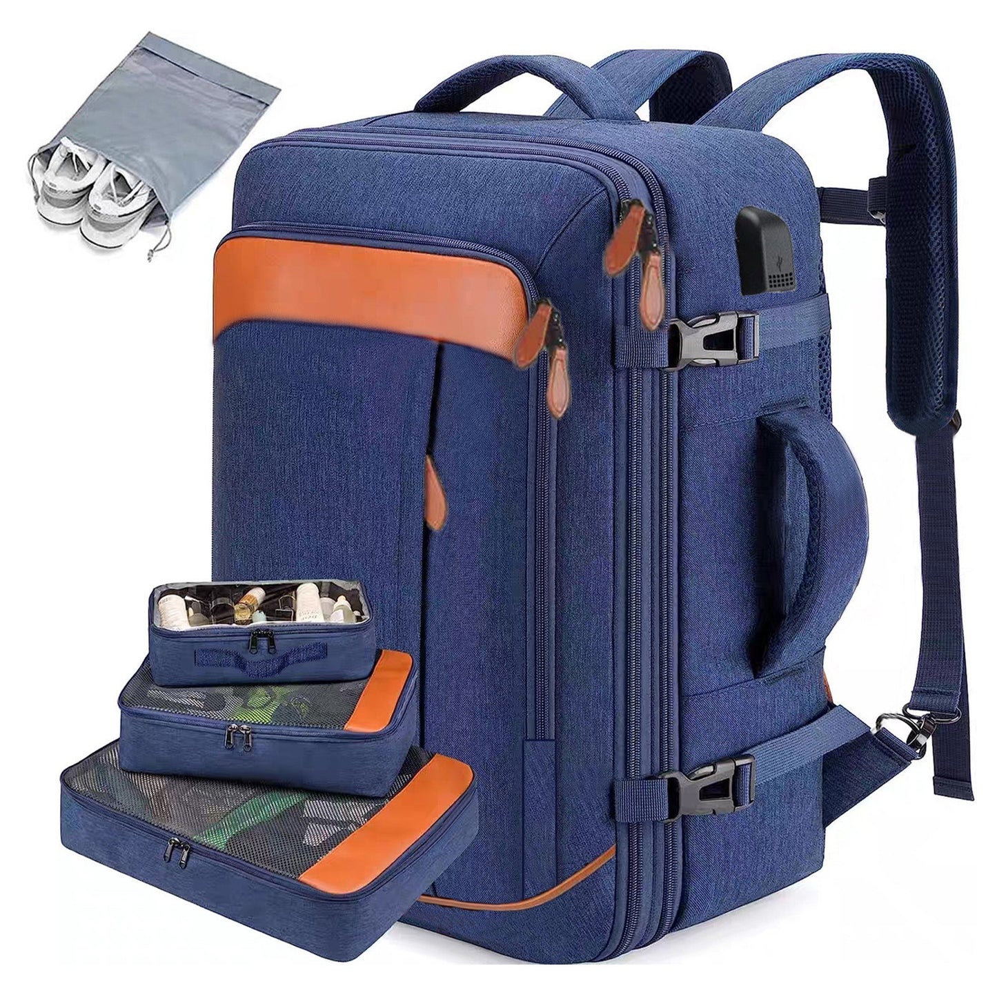 4-Piece Carry-On Travel Backpack Set for Laptops - Perfect for Men & Women
