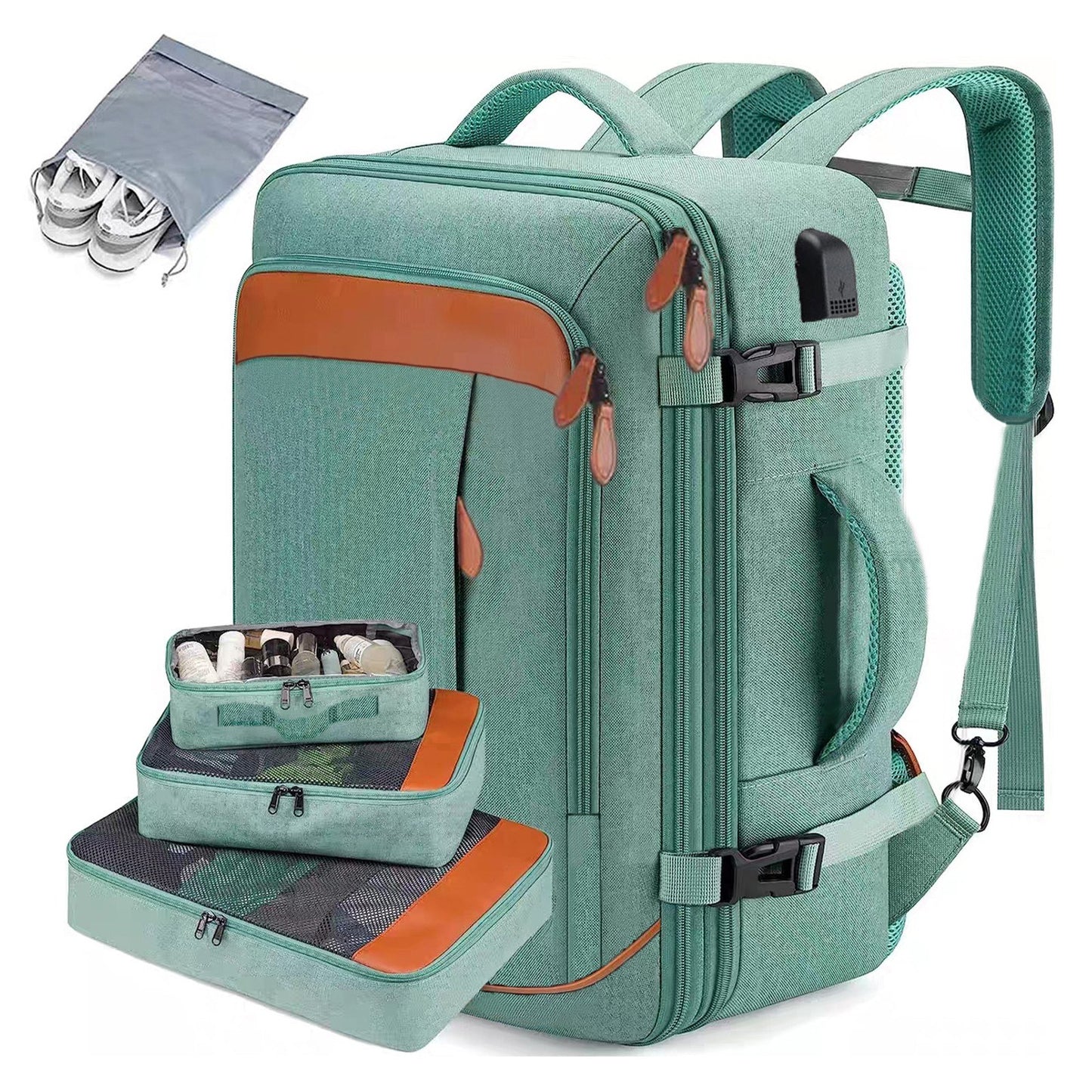 4-Piece Carry-On Travel Backpack Set for Laptops - Perfect for Men & Women