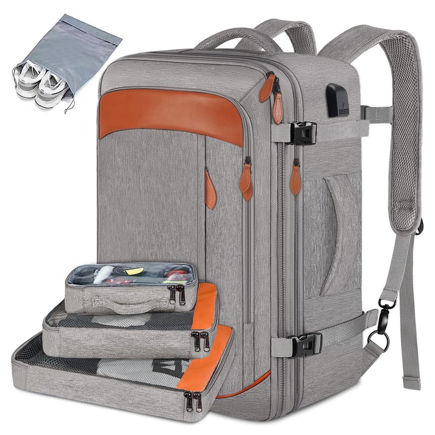 4-Piece Carry-On Travel Backpack Set for Laptops - Perfect for Men & Women