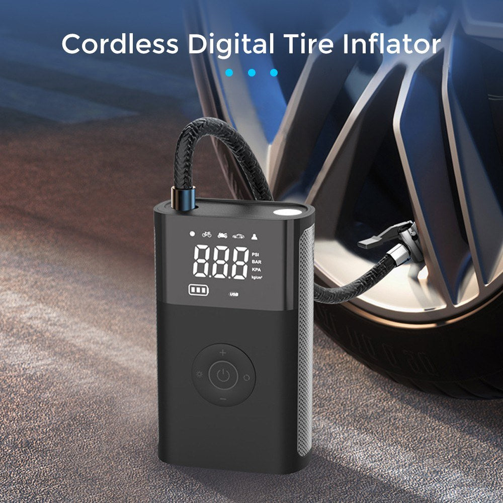 Cordless Tire Inflator Portable Air Compressor with Digital Display for Cars, Bikes, Motorcycles, and Balls