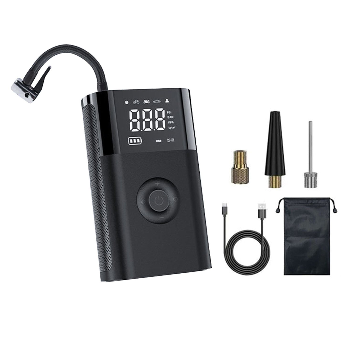 Cordless Tire Inflator Portable Air Compressor with Digital Display for Cars, Bikes, Motorcycles, and Balls