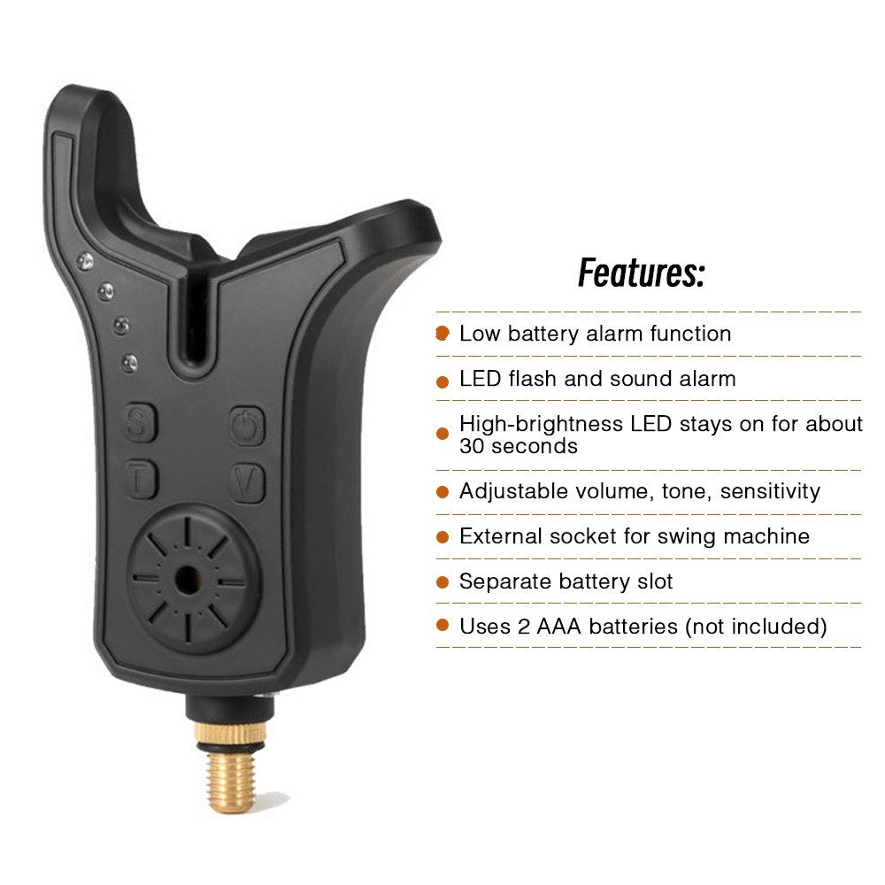LED Electronic Fishing Bite Alarm Sound Indicator Bell
