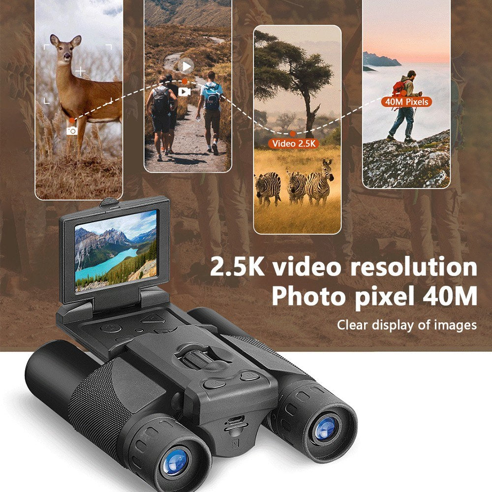 2.5K Video Digital Camera Binoculars with 8X Zoom, 40MP Photo & 2.0 LCD for Bird Watching, Hunting, Camping, Outdoor Activities, Security, Search & Rescue