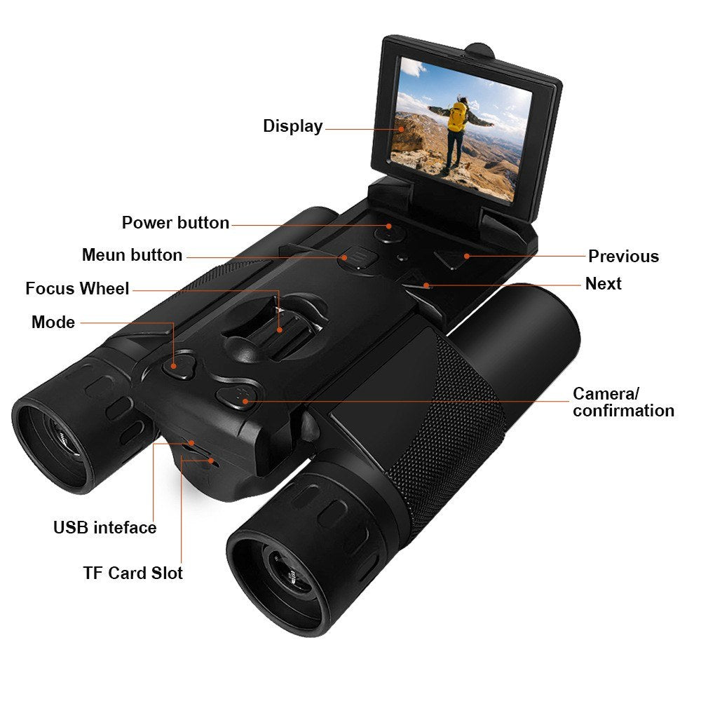 2.5K Video Digital Camera Binoculars with 8X Zoom, 40MP Photo & 2.0 LCD for Bird Watching, Hunting, Camping, Outdoor Activities, Security, Search & Rescue