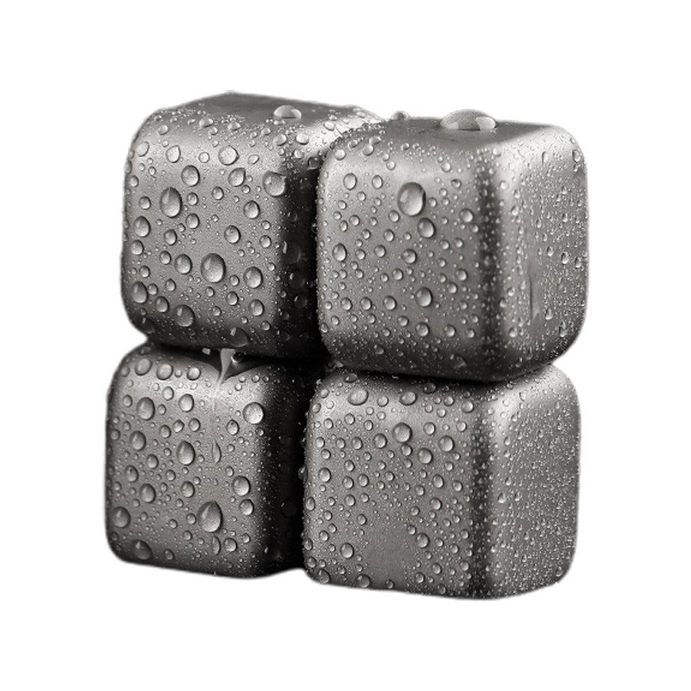 Titanium Whiskey Stones Set - Reusable Non-Melting Chilling Rocks for Whiskey & Drinks