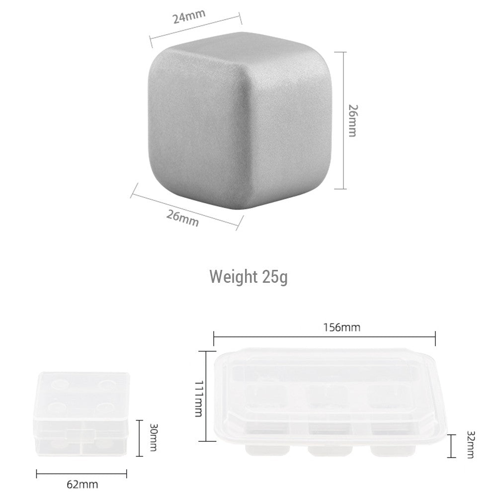 Titanium Whiskey Stones Set - Reusable Non-Melting Chilling Rocks for Whiskey & Drinks