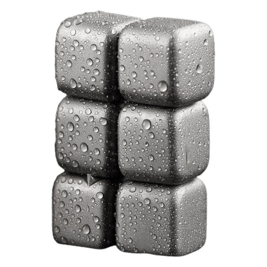 Titanium Whiskey Stones Set - Reusable Non-Melting Chilling Rocks for Whiskey & Drinks