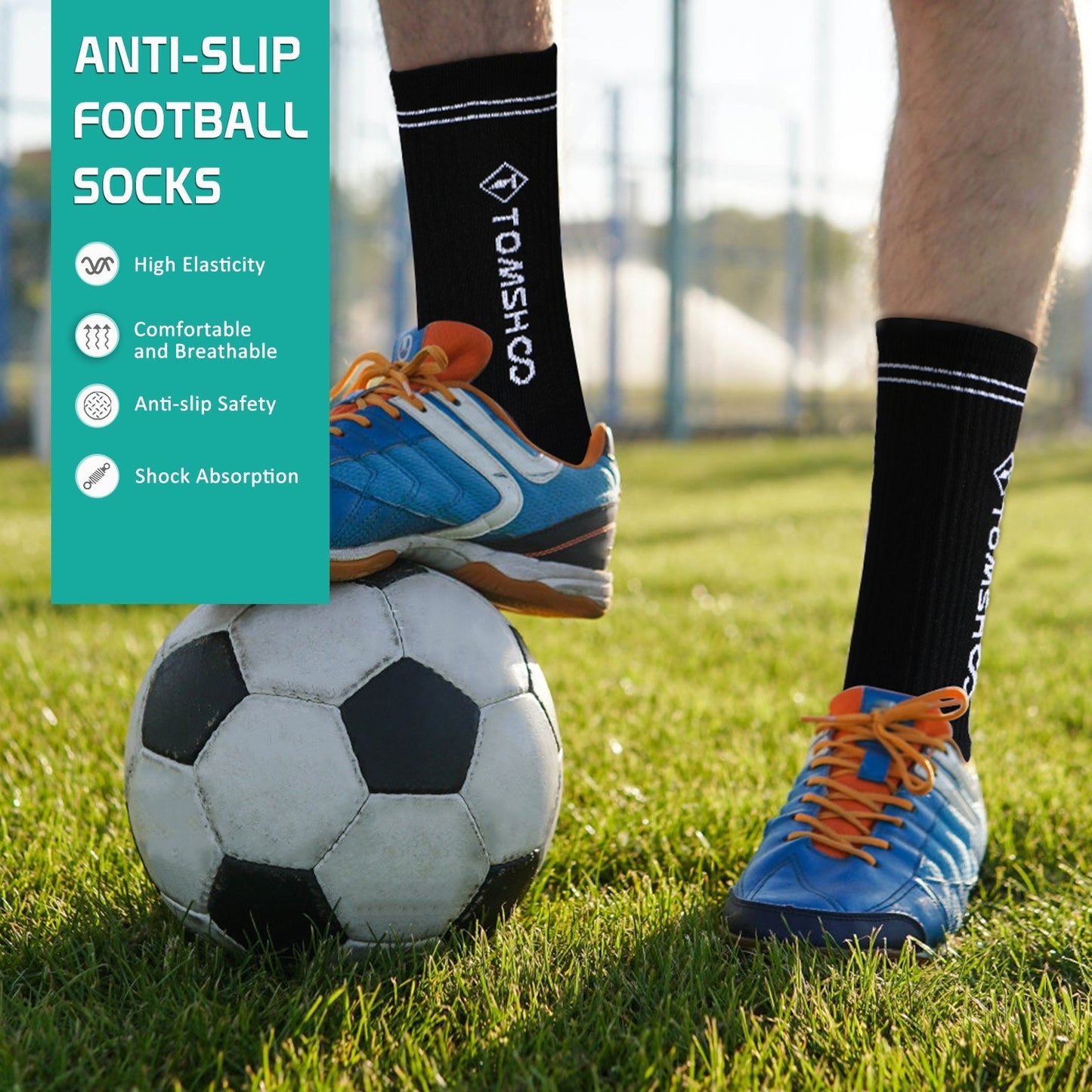 6 Pairs TOMSHOO Anti-Slip Sports Socks for Men & Women – Ideal for Football, Hiking, Running, Basketball, Trampolining, Cycling & Daily Use