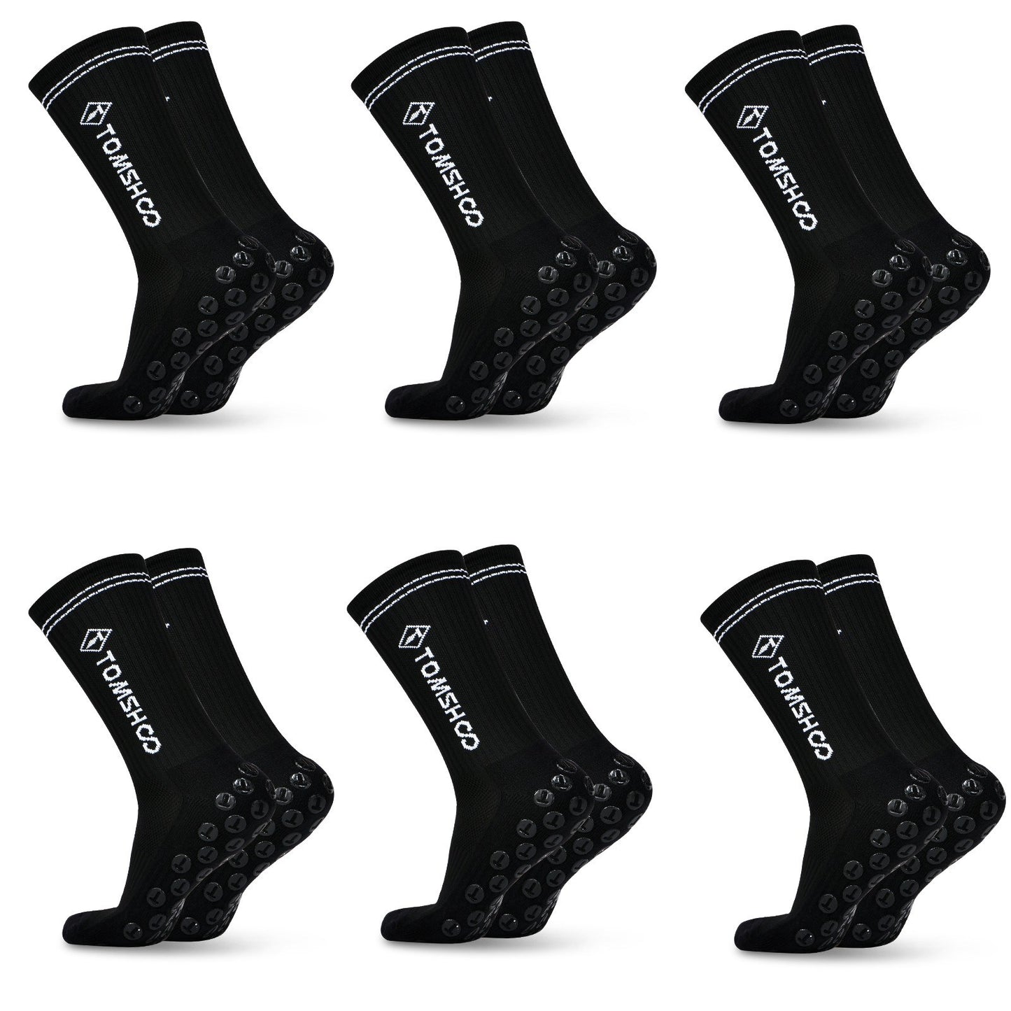 6 Pairs TOMSHOO Anti-Slip Sports Socks for Men & Women – Ideal for Football, Hiking, Running, Basketball, Trampolining, Cycling & Daily Use