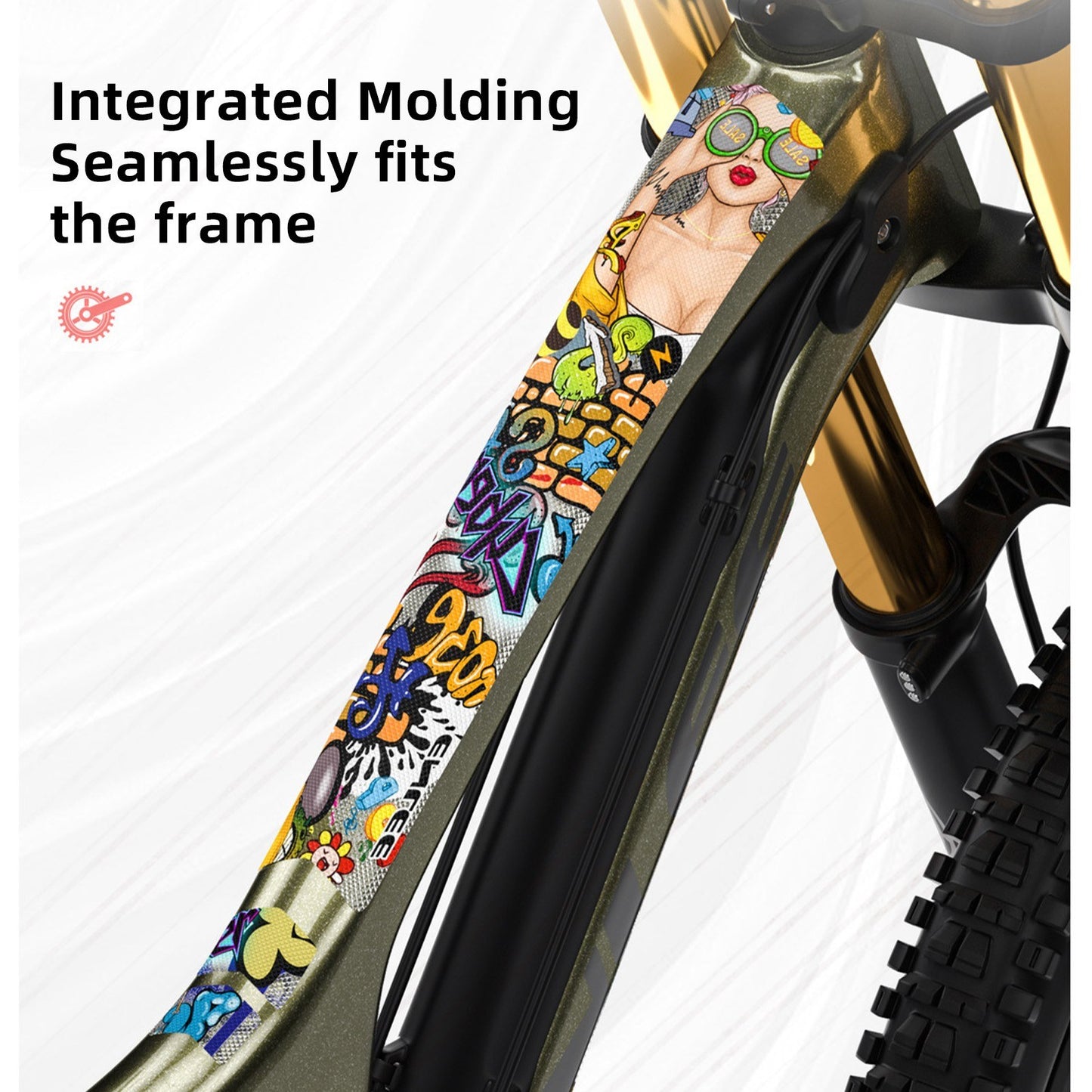 ENLEE 3D PVC Bike Frame Protector - High-Quality, Lightweight, DIY Decoration for Mountain & Road Bikes