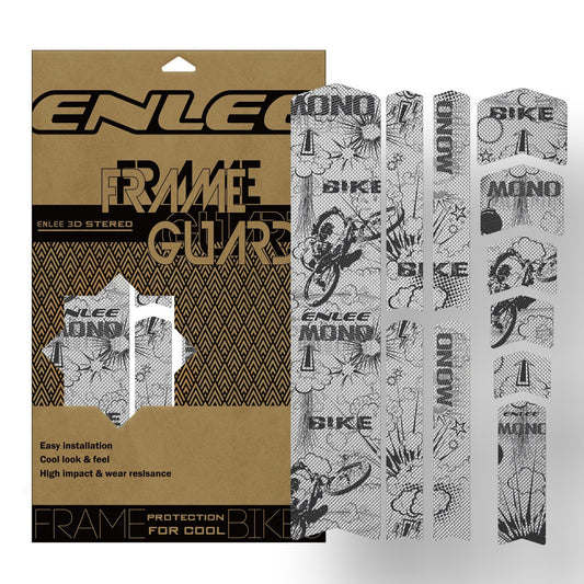 ENLEE 3D PVC Bike Frame Protector - High-Quality, Lightweight, DIY Decoration for Mountain & Road Bikes