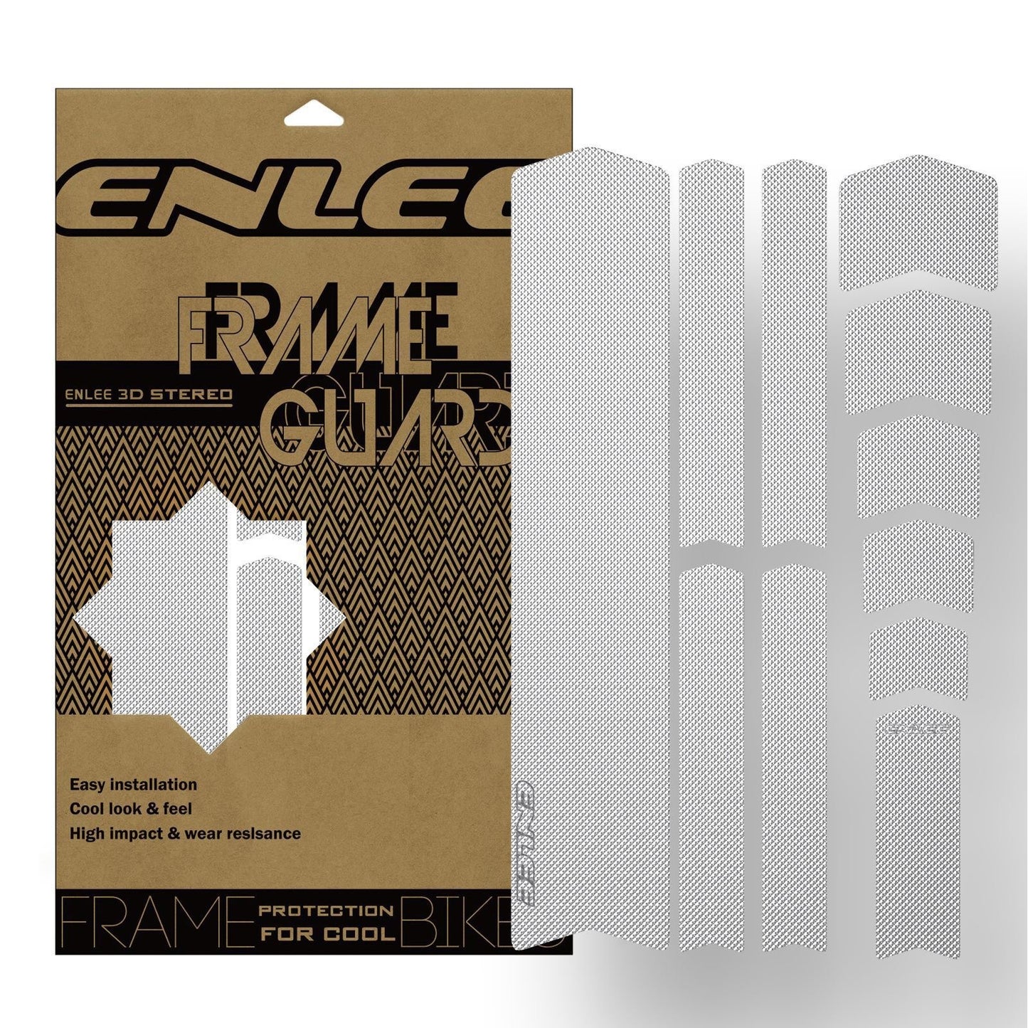 ENLEE 3D PVC Bike Frame Protector - High-Quality, Lightweight, DIY Decoration for Mountain & Road Bikes