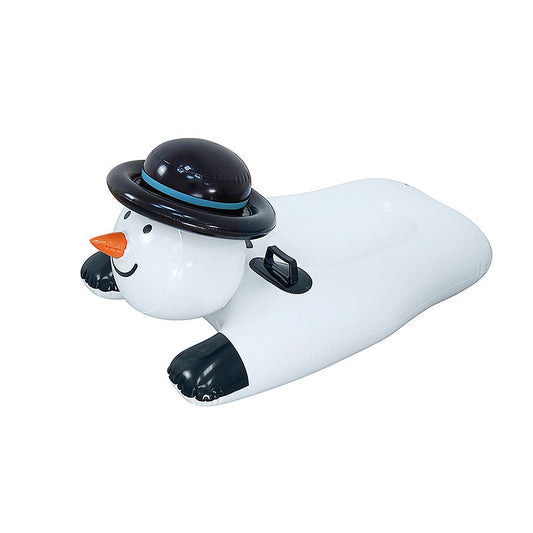 Inflatable Snowman Snow Tube Sled with Double Handles for Kids
