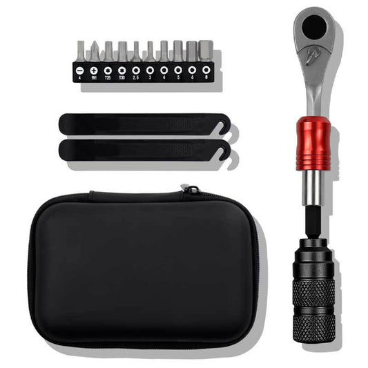 Compact Bike Repair Tool Kit with Ratchet Wrenches - Lightweight & Multi-Functional Bicycle Maintenance Tool Set