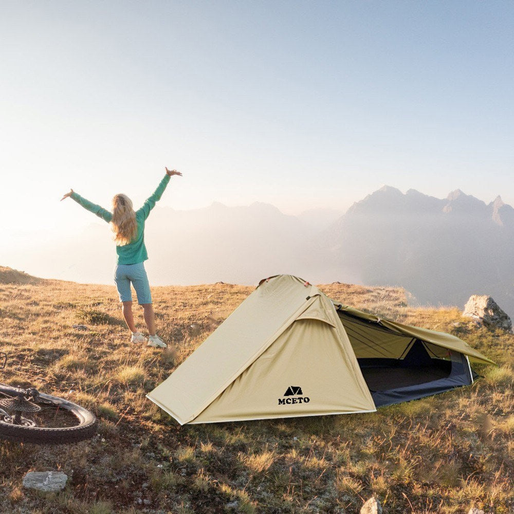 Lightweight 2-Person Backpacking Tent with Aluminum Pole - MCETO Double Layer Camping Tent