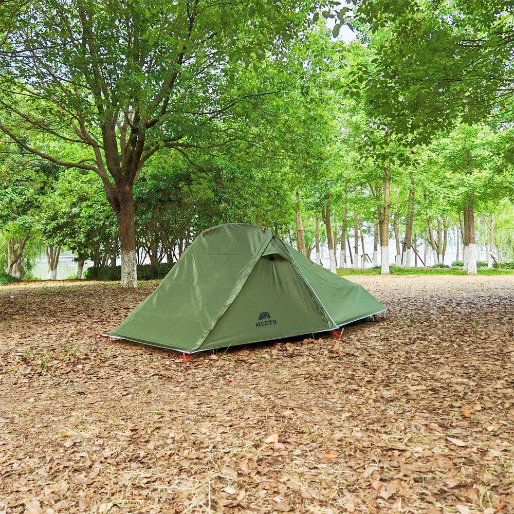Lightweight 2-Person Backpacking Tent with Aluminum Pole - MCETO Double Layer Camping Tent