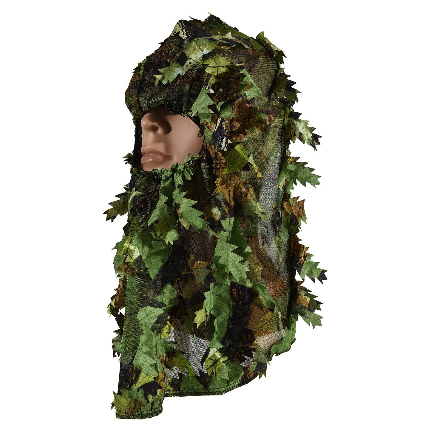 Breathable Ghillie Camouflage Leaf Hat with Mosquito Net - One Size Fits All, Green Spring & Yellow Autumn Options