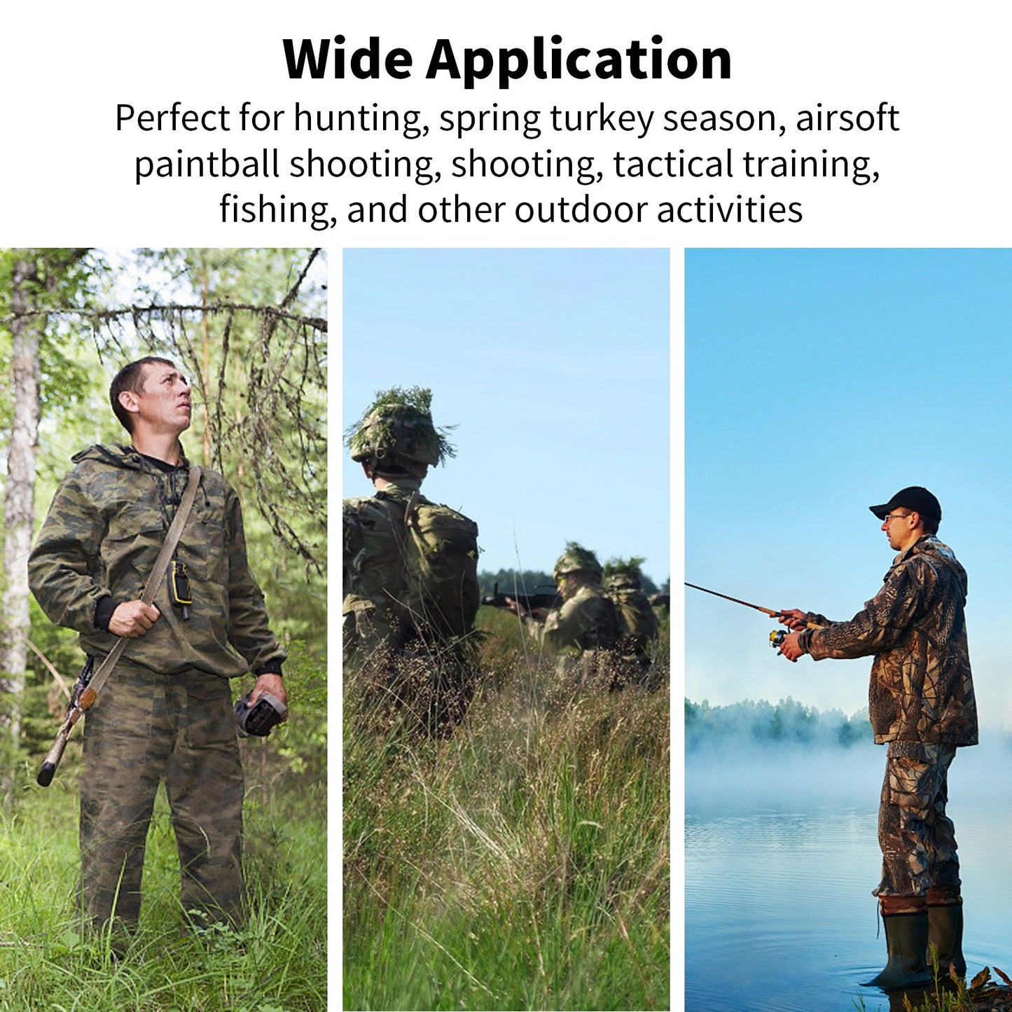 Breathable Ghillie Camouflage Leaf Hat with Mosquito Net - One Size Fits All, Green Spring & Yellow Autumn Options
