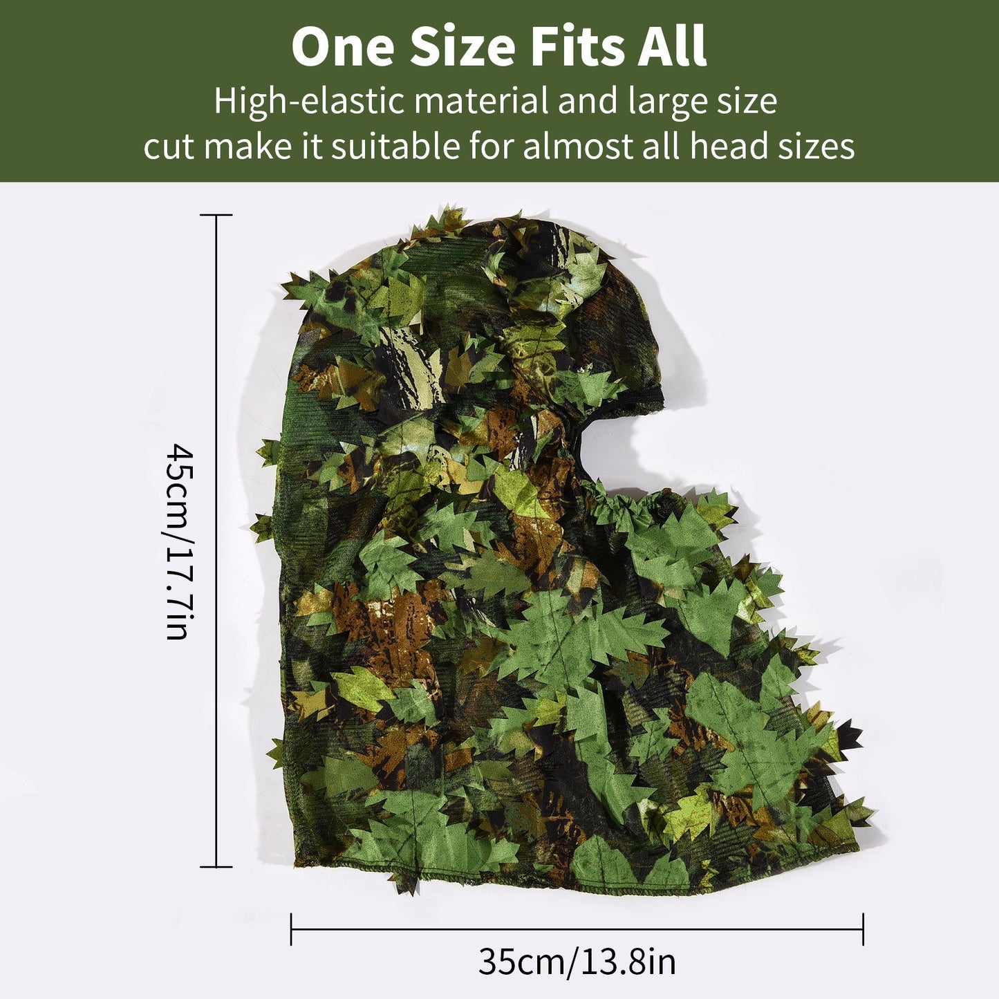 Breathable Ghillie Camouflage Leaf Hat with Mosquito Net - One Size Fits All, Green Spring & Yellow Autumn Options